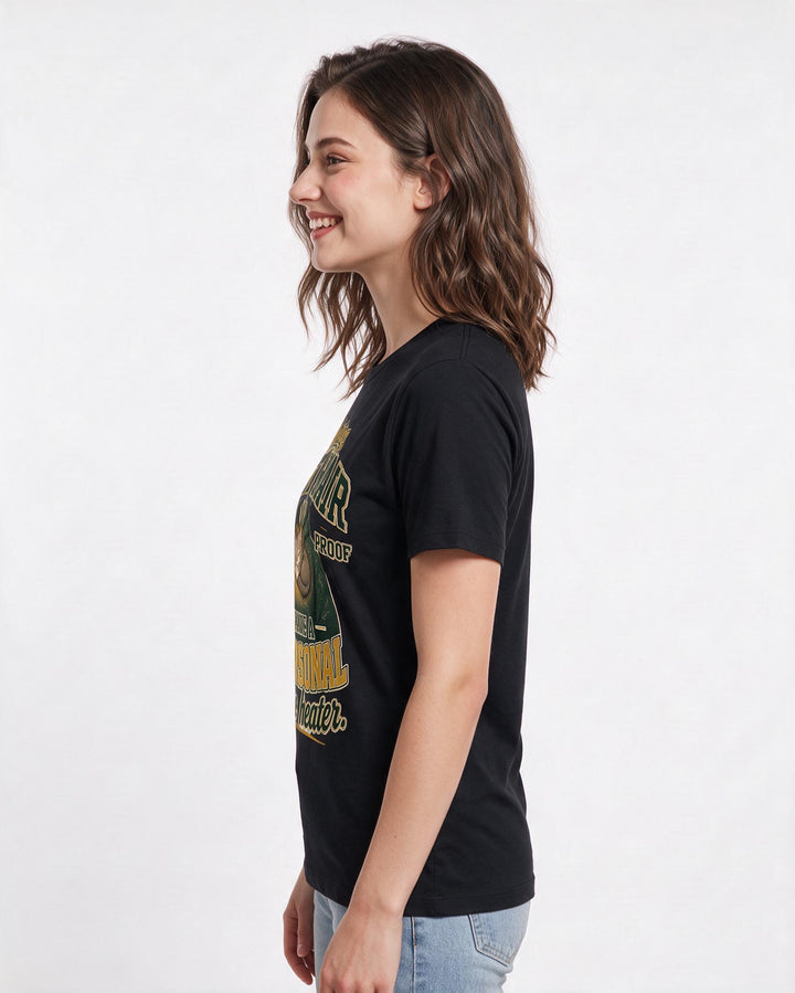 Cat Lover Black T-Shirt for Women – Everyday Expression Graphic Tee product image 2