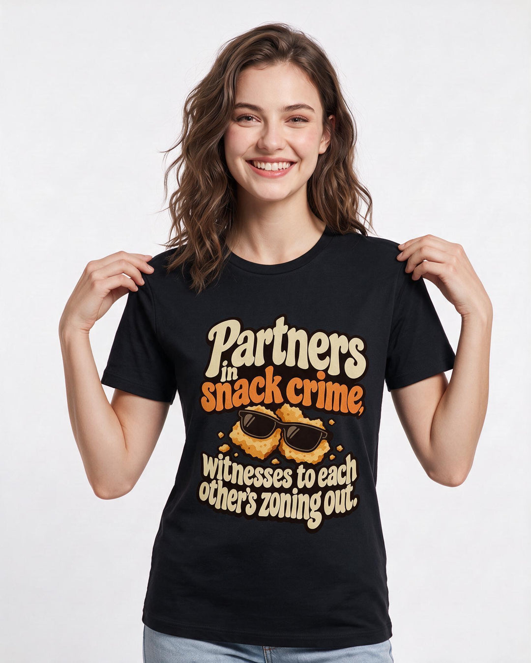 Couples Black T-Shirt for Women – Everyday Expression Graphic Tee product image 1