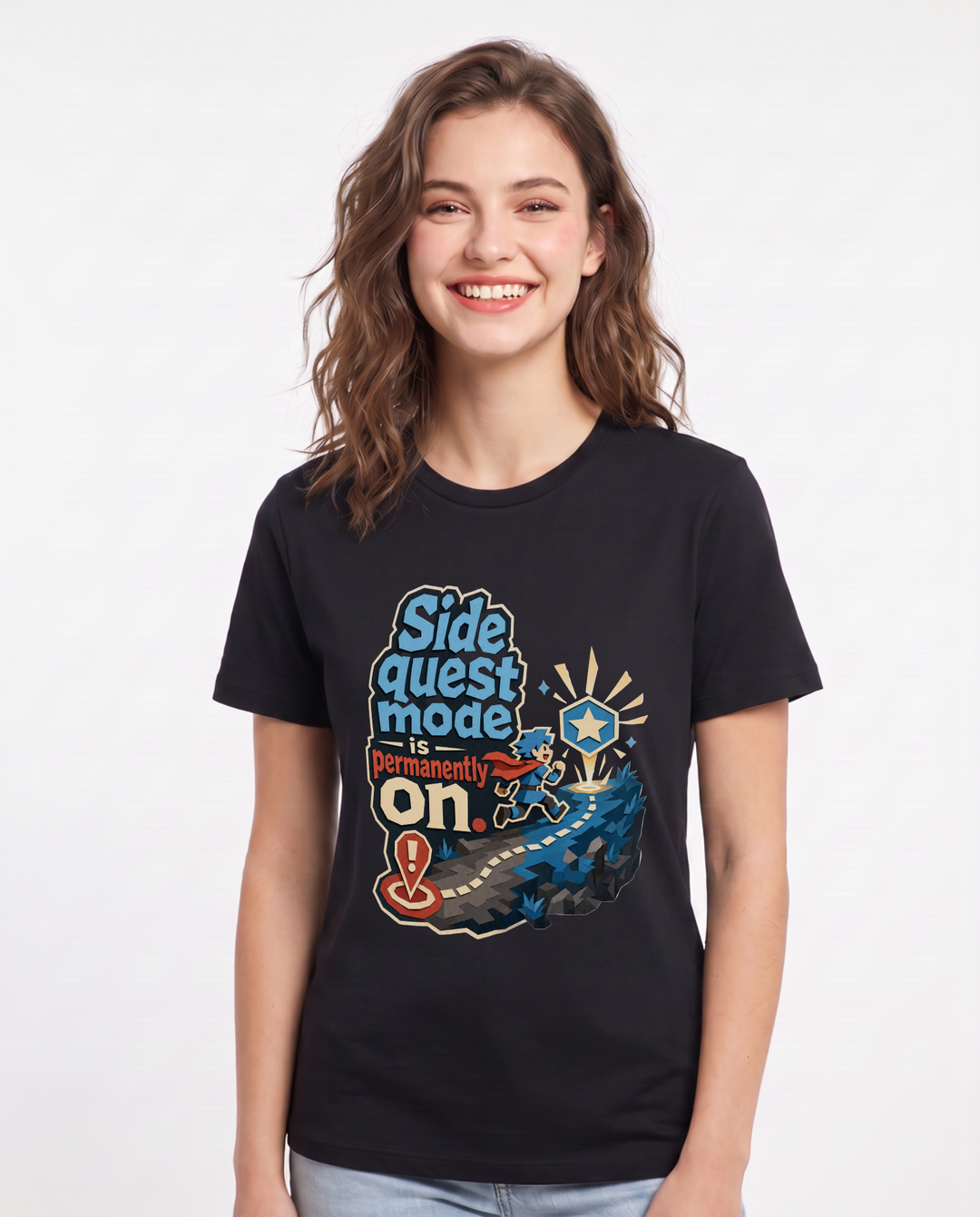 Gaming Black T-Shirt for Women – Game Night Graphic Tee product image 1