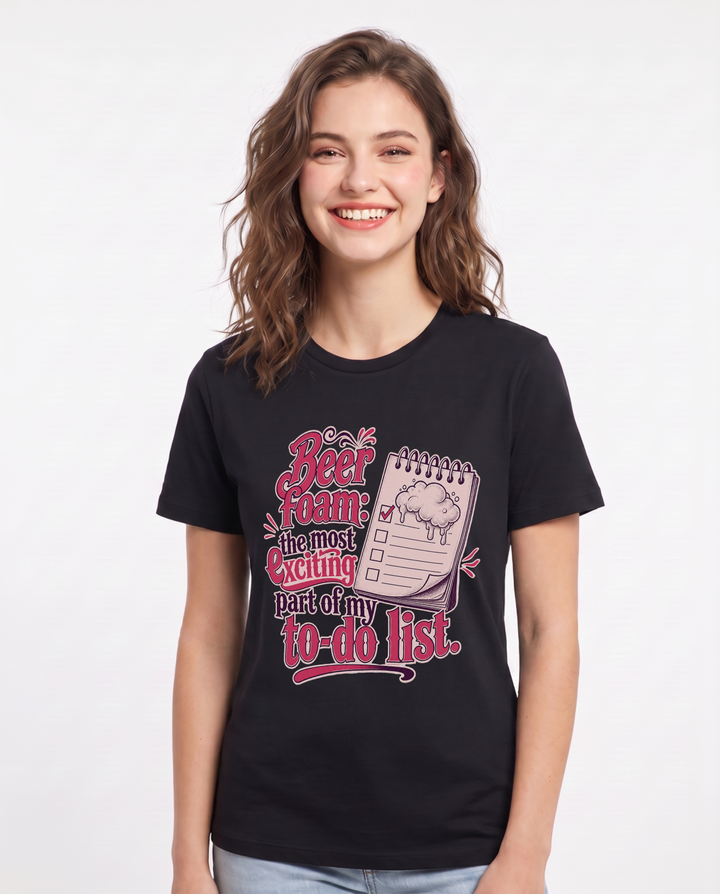 Beer Black T-Shirt for Women – Everyday Expression Graphic Tee product image 1