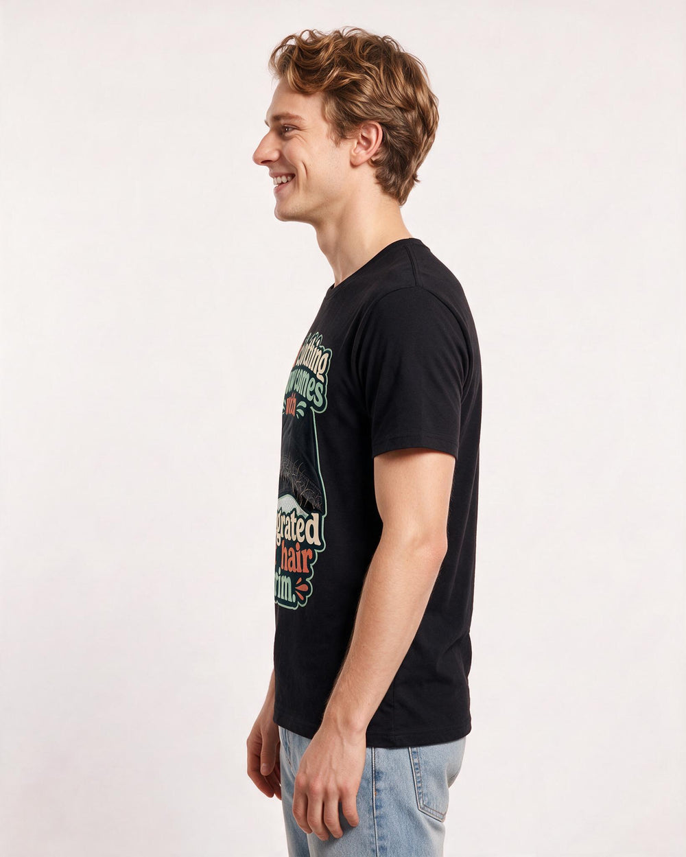 Cat Lover Black T-Shirt for Men – Everyday Expression Graphic Tee product image 2