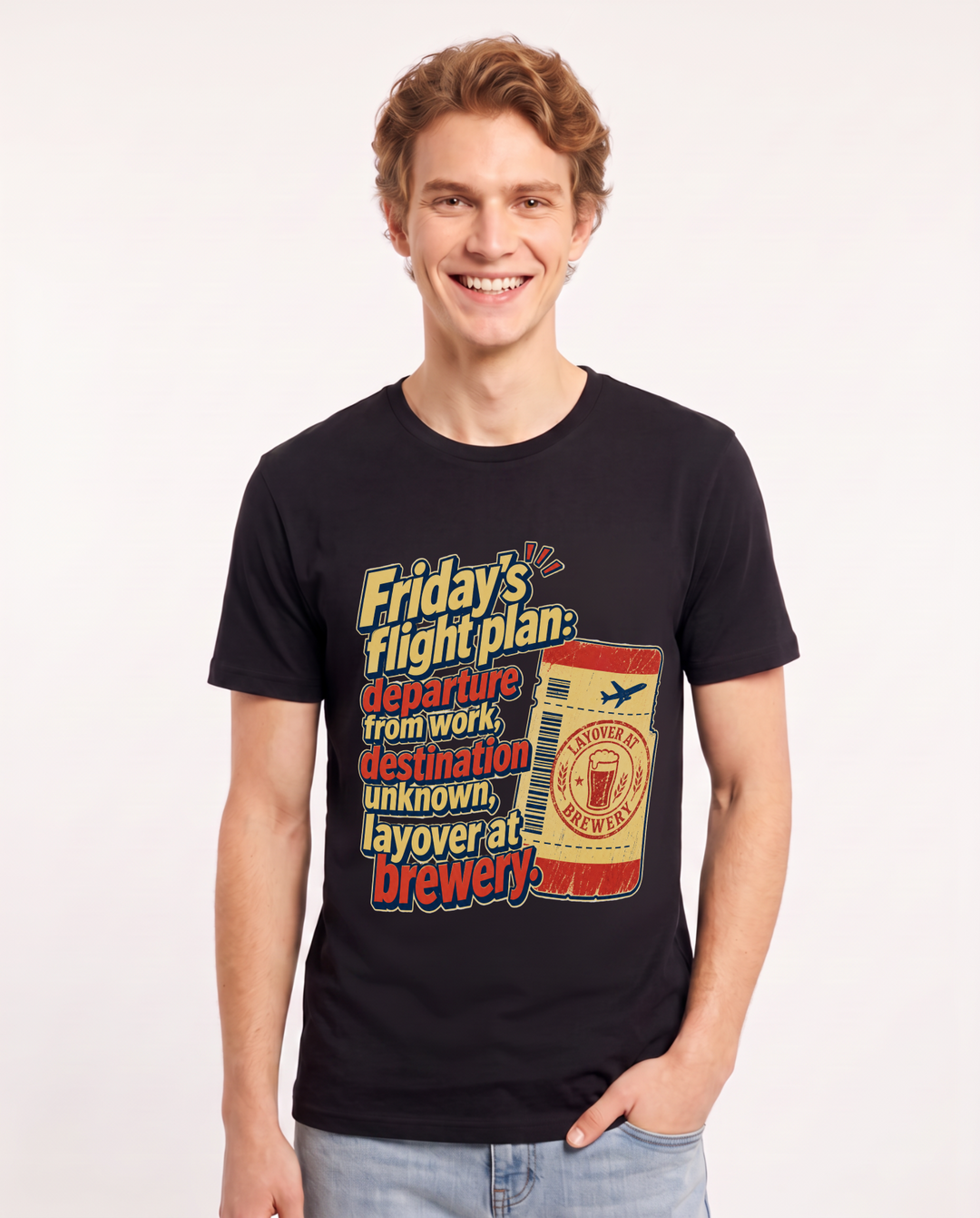 Beer Black T-Shirt for Men – Everyday Expression Graphic Tee product image 3