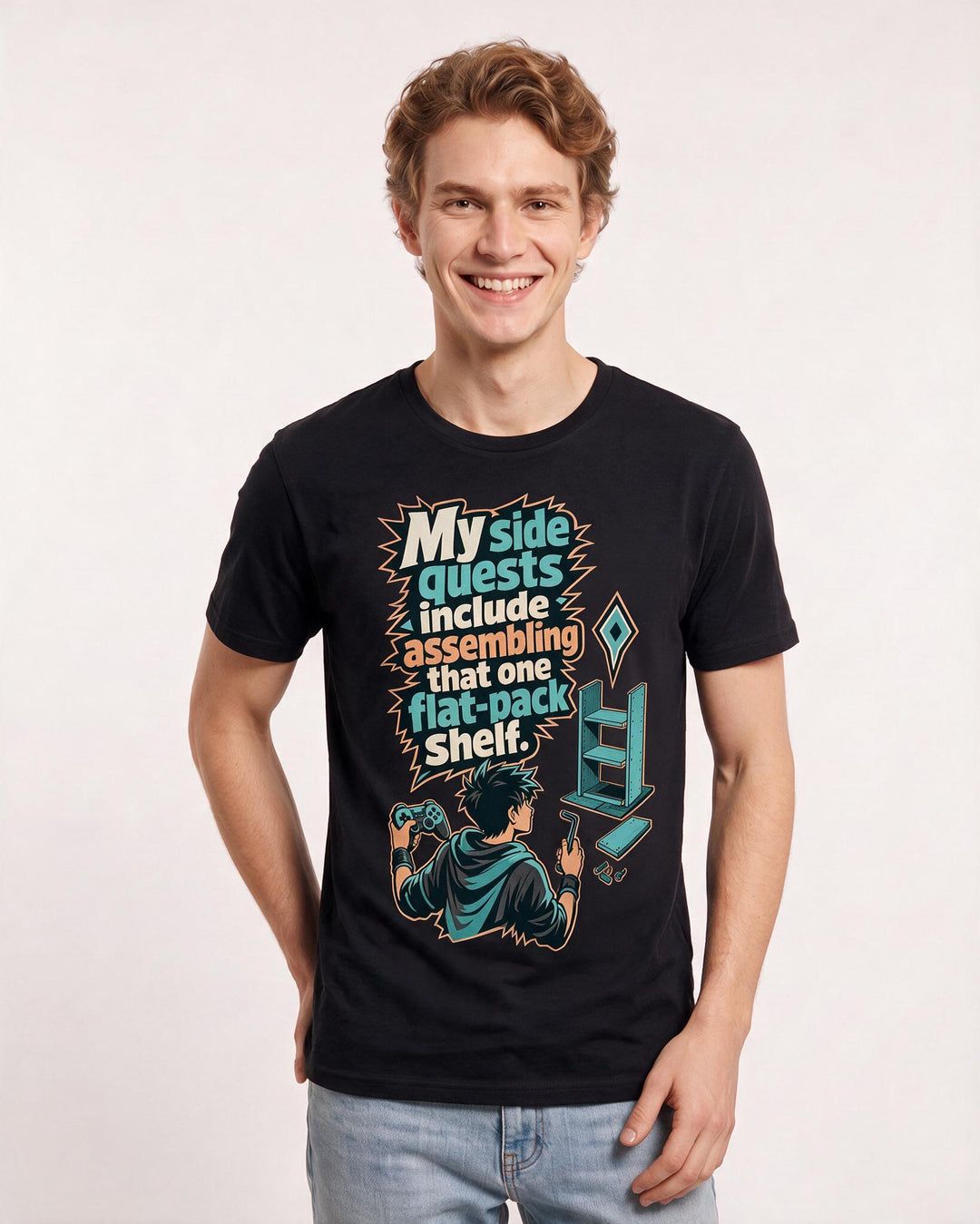 Gaming Black T-Shirt for Men – Game Night Graphic Tee product image 1
