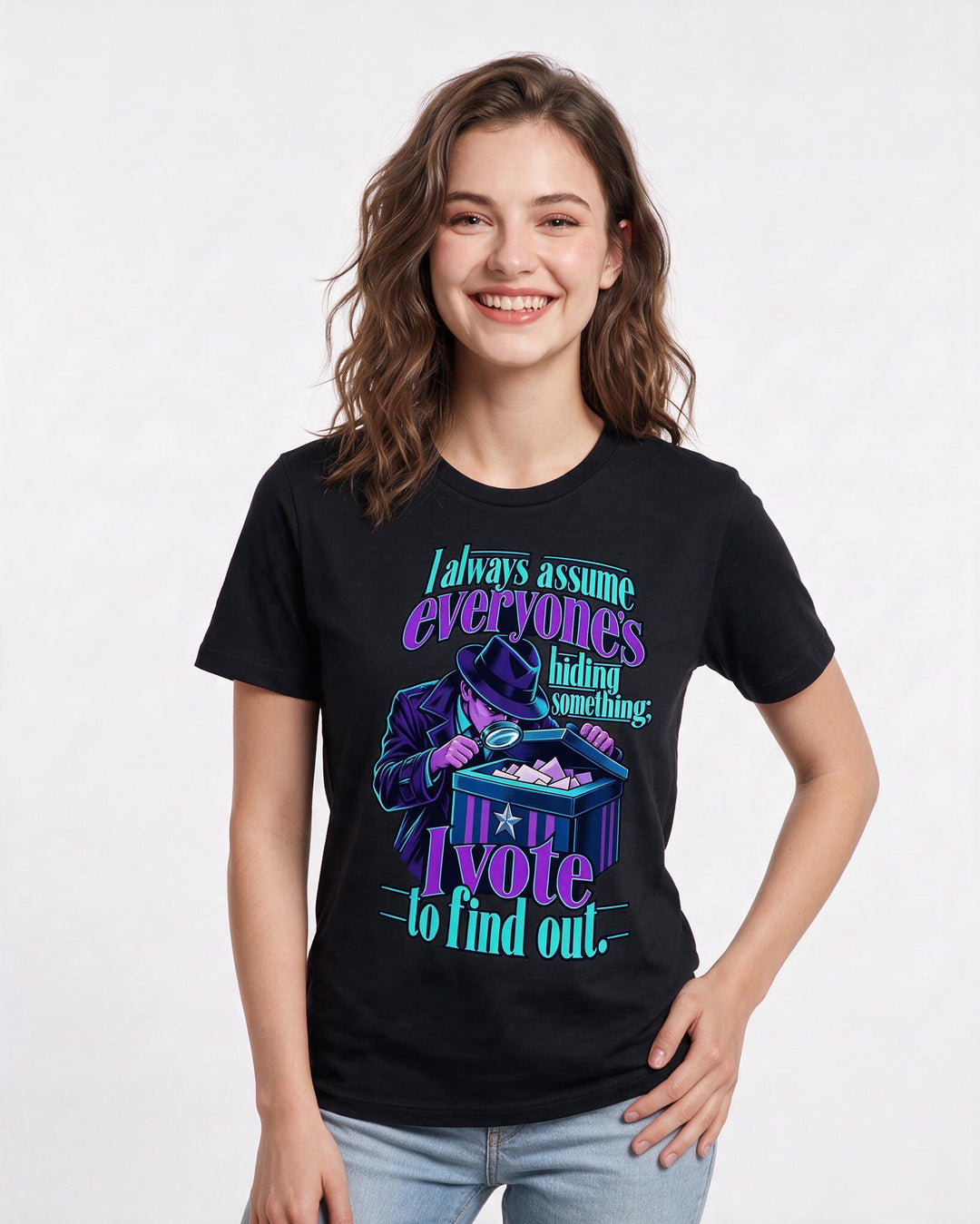 Political Statement Black T-Shirt for Women – Everyday Expression Graphic Tee product image 1