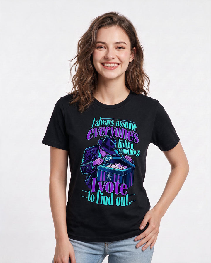 Political Statement Black T-Shirt for Women – Everyday Expression Graphic Tee product image 1
