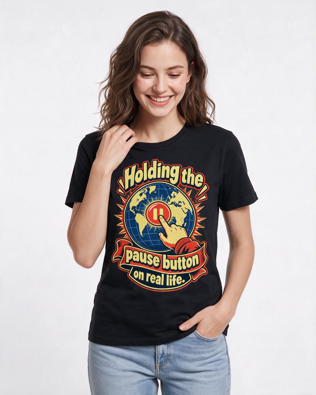 Gaming Black T-Shirt for Women – Game Night Graphic Tee product image 1