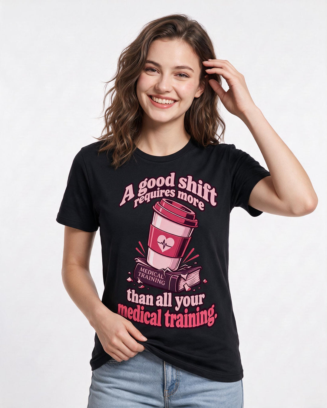 Nurse Black T-Shirt for Women – Nursing Life Graphic Tee product image 1