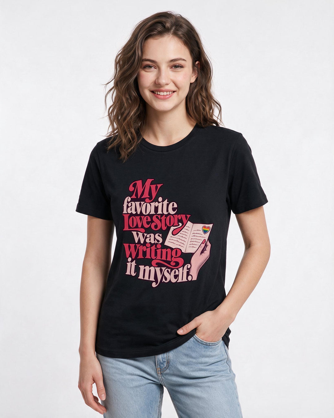 Pride Black T-Shirt for Women – Everyday Expression Graphic Tee product image 1