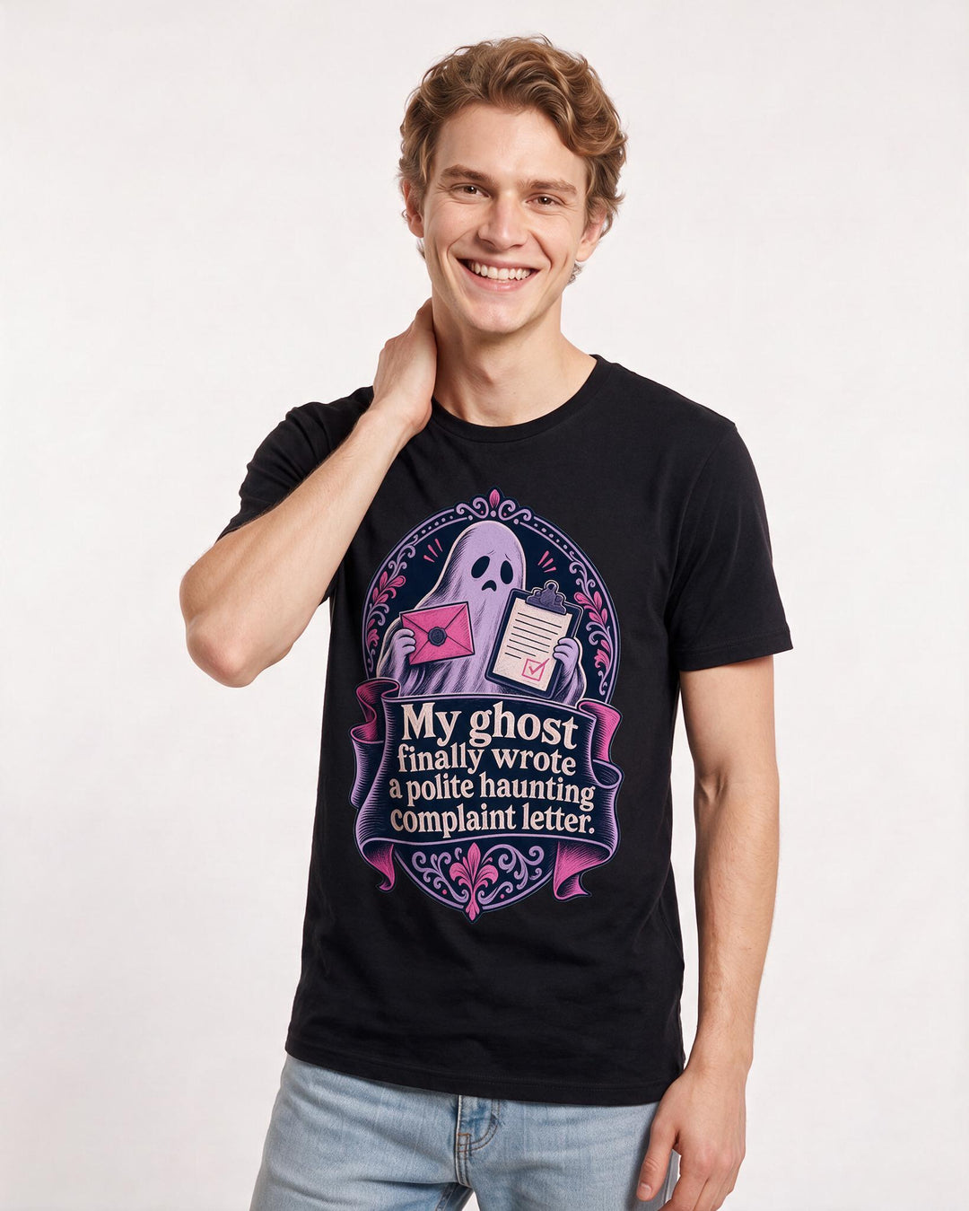 Halloween Black T-Shirt for Men – Halloween Theme Graphic Tee product image 3
