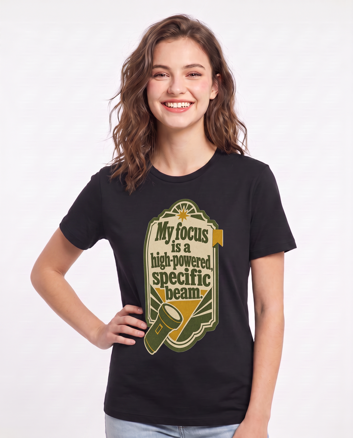 Graphic Women's Black T-Shirt - My focus is a high-powered, specific product image 3