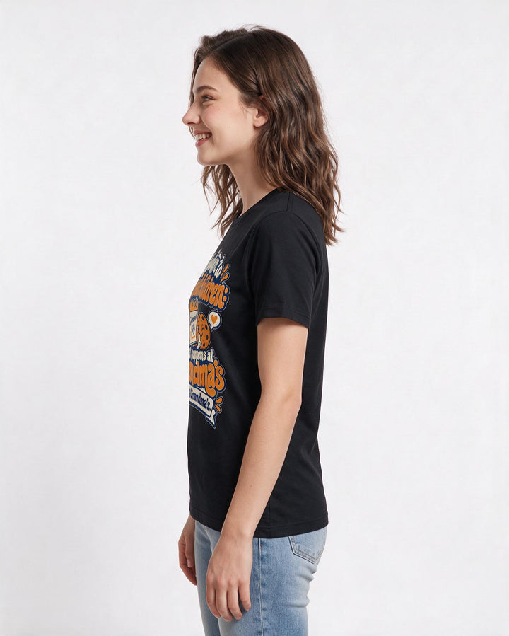 Grandparent Black T-Shirt for Women – Everyday Expression Graphic Tee product image 2