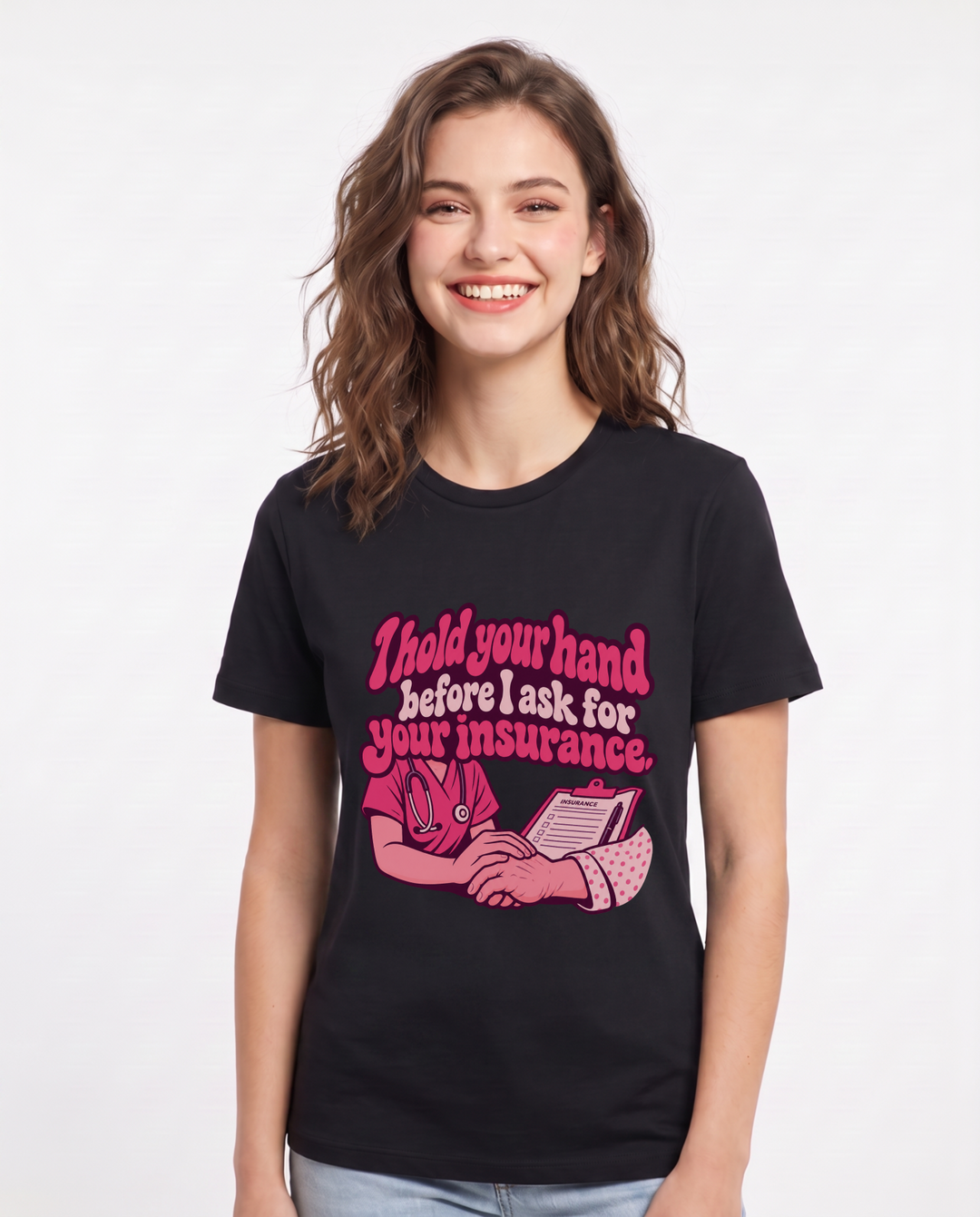 Nurse Black T-Shirt for Women – Nursing Life Graphic Tee product image 3