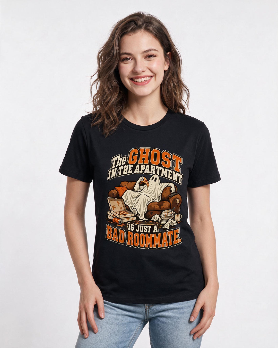 Halloween Black T-Shirt for Women – Halloween Theme Graphic Tee product image 1