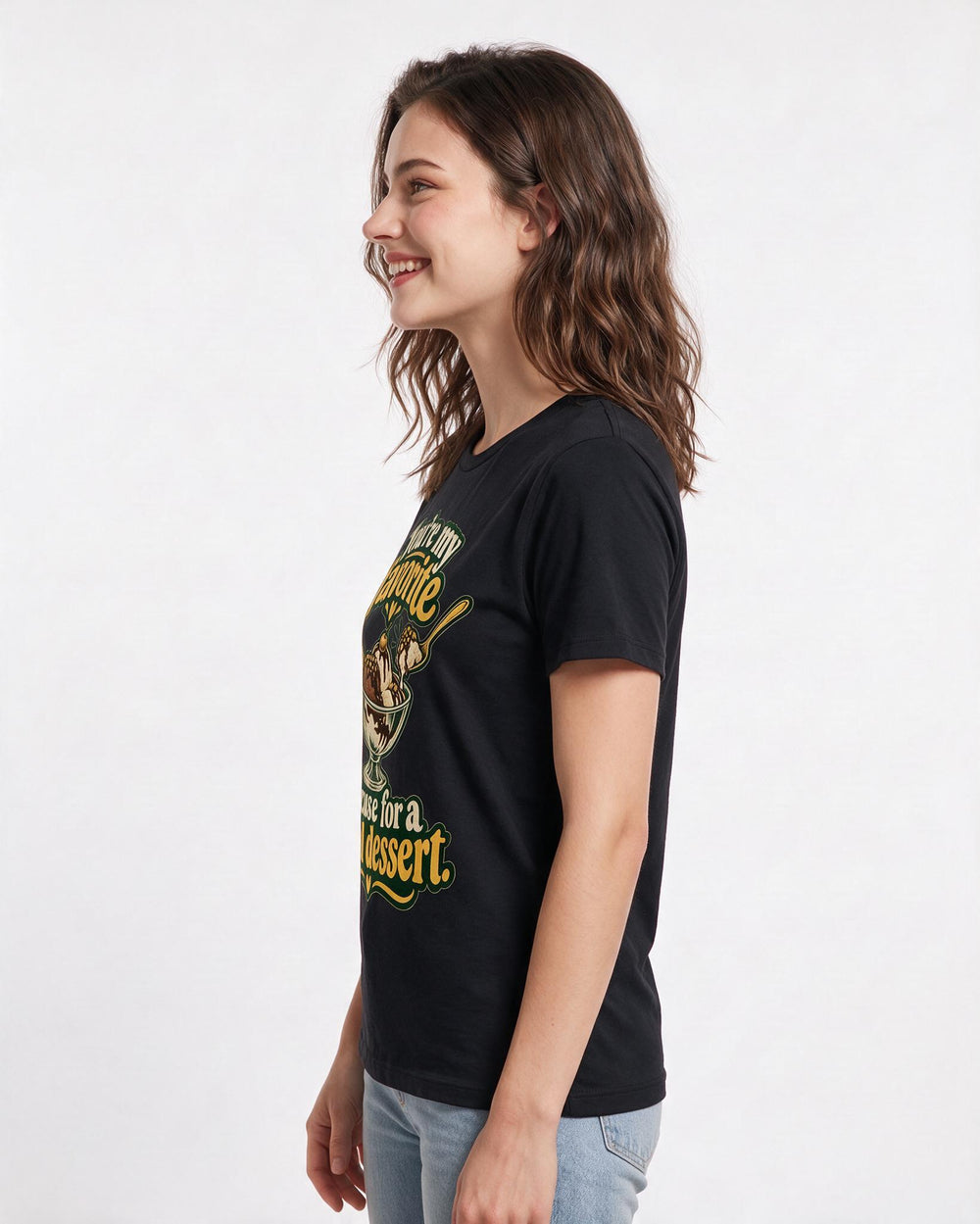Couples Black T-Shirt for Women – Everyday Expression Graphic Tee product image 2