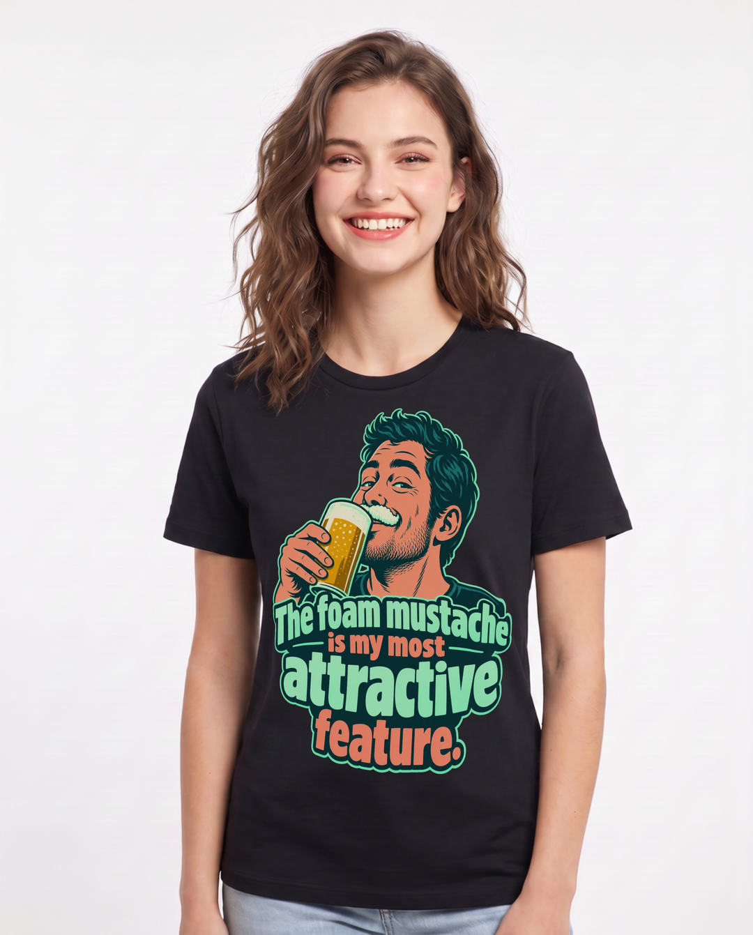 Beer Black T-Shirt for Women – Everyday Expression Graphic Tee product image 3