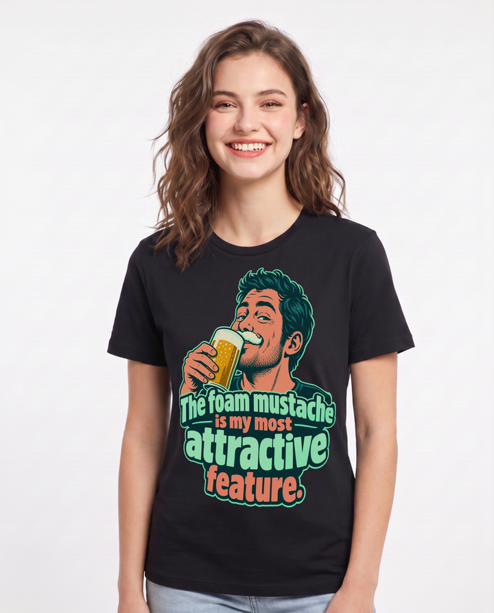 Beer Black T-Shirt for Women – Everyday Expression Graphic Tee product image 3