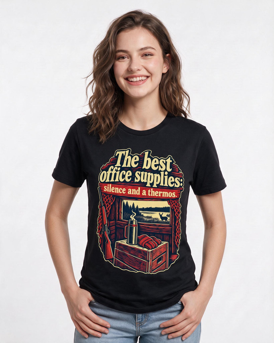 Hunting Black T-Shirt for Women – Everyday Expression Graphic Tee product image 1