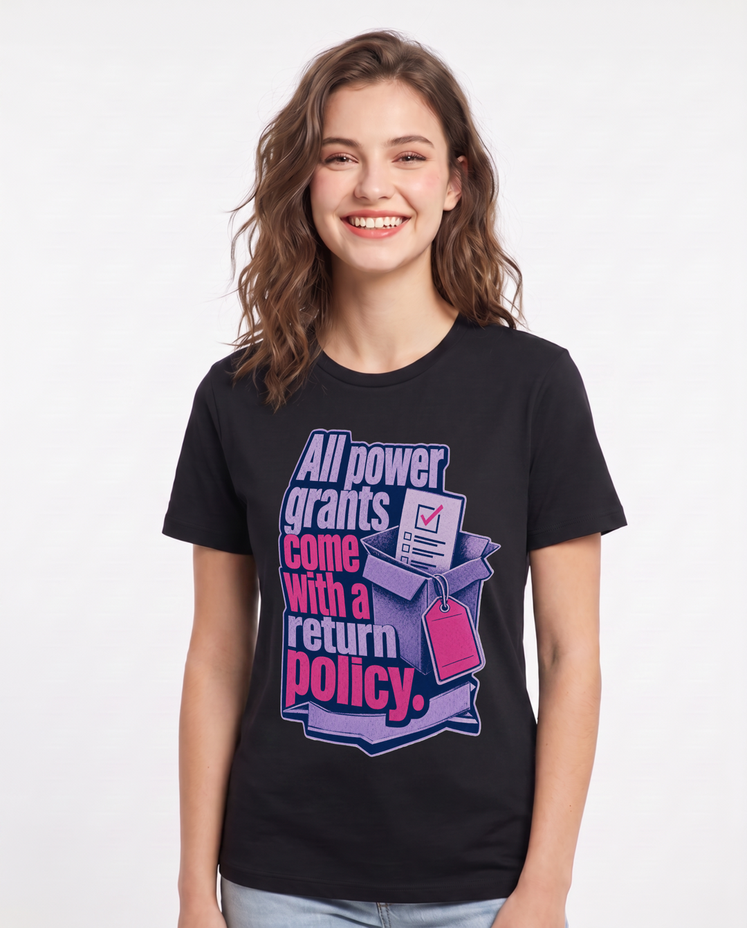 Political Statement Black T-Shirt for Women – Everyday Expression Graphic Tee product image 1