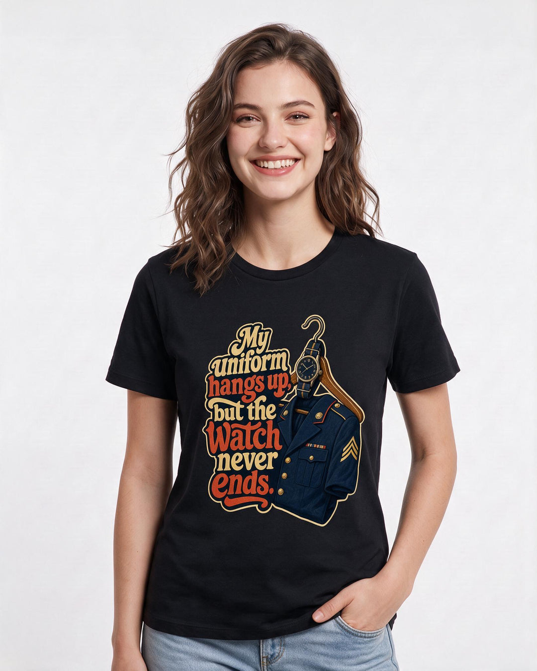Veteran Black T-Shirt for Women – Everyday Expression Graphic Tee product image 1