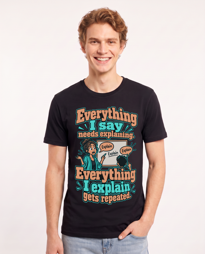 Teacher Black T-Shirt for Men – Everyday Expression Graphic Tee product image 3