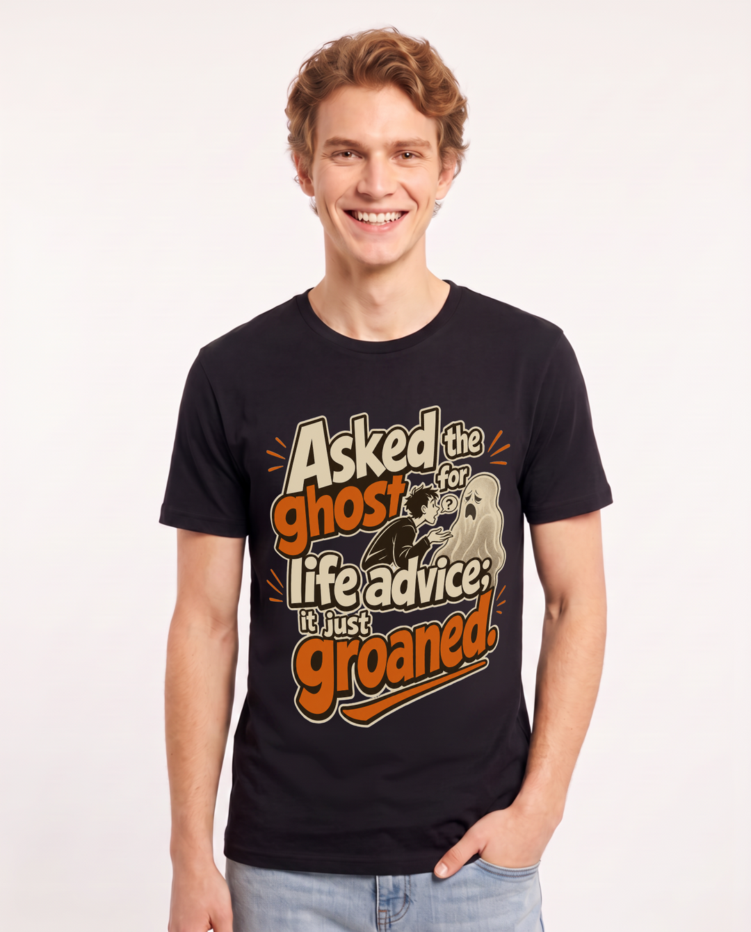 Halloween Black T-Shirt for Men – Halloween Theme Graphic Tee product image 3