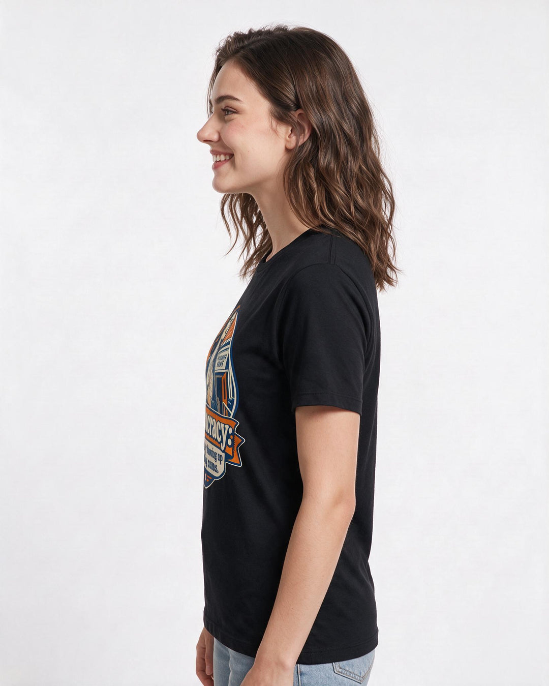 Political Statement Black T-Shirt for Women – Everyday Expression Graphic Tee product image 2