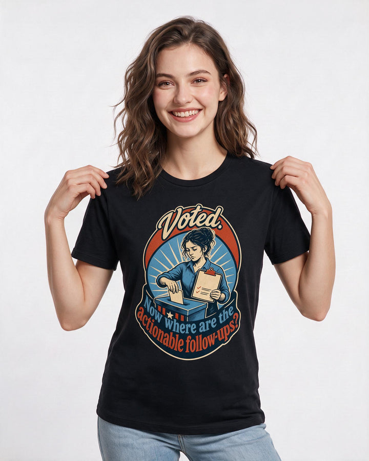 Political Statement Black T-Shirt for Women – Everyday Expression Graphic Tee product image 1