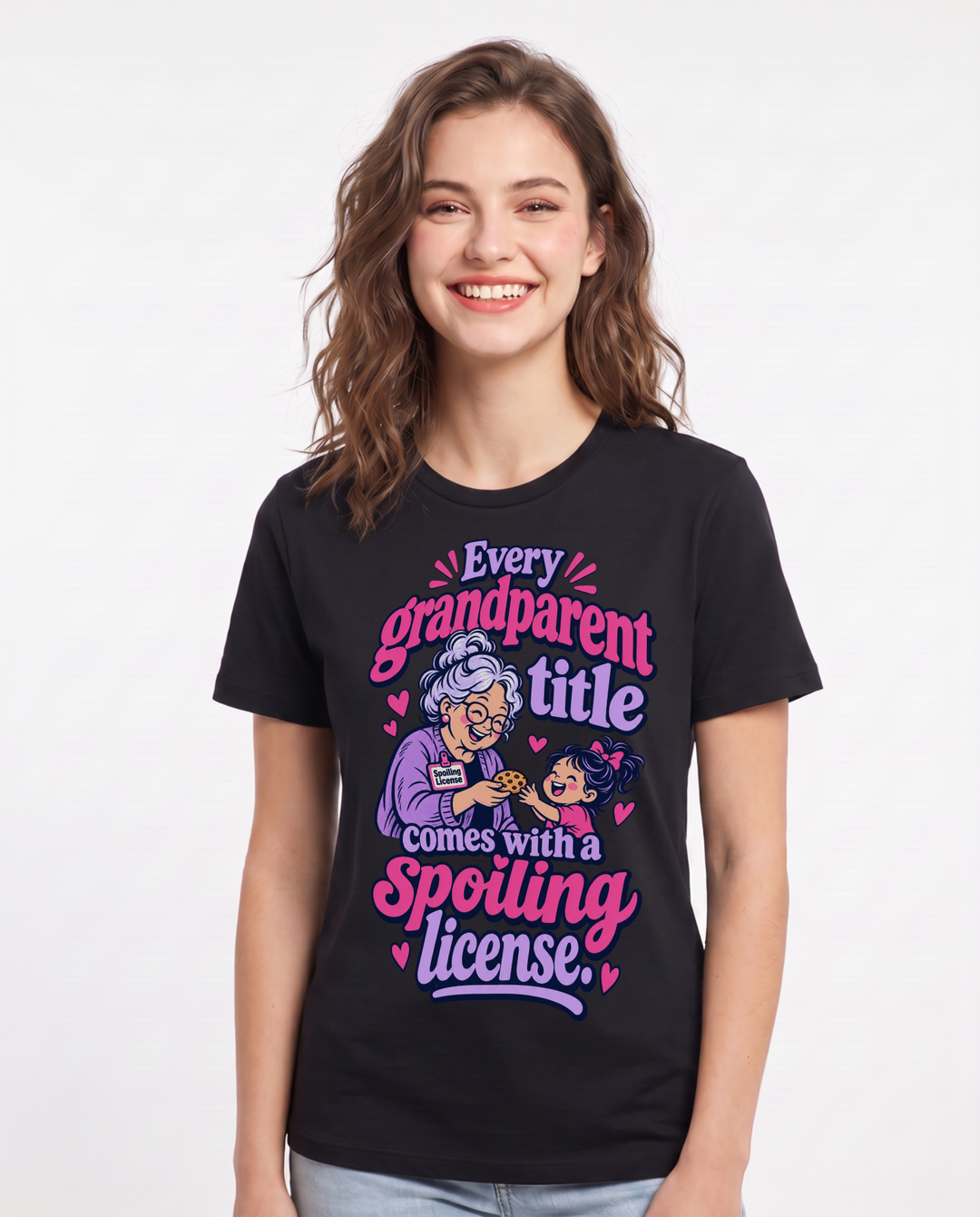 Grandparent Black T-Shirt for Women – Everyday Expression Graphic Tee product image 3