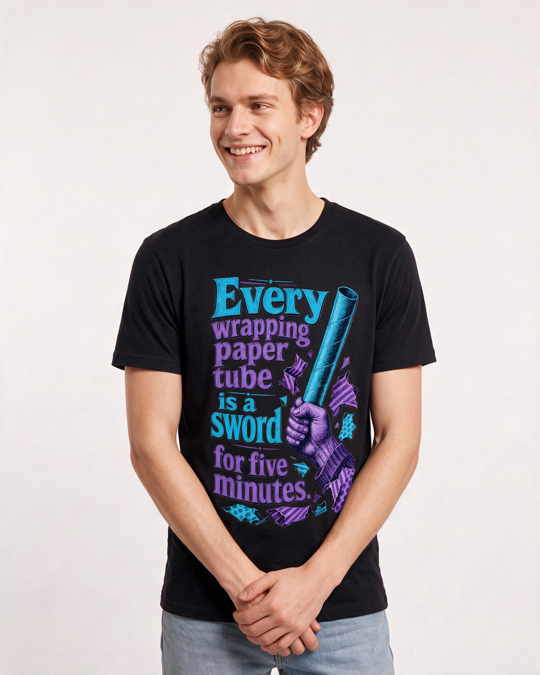 Christmas Black T-Shirt for Men – Holiday Theme Graphic Tee product image 1