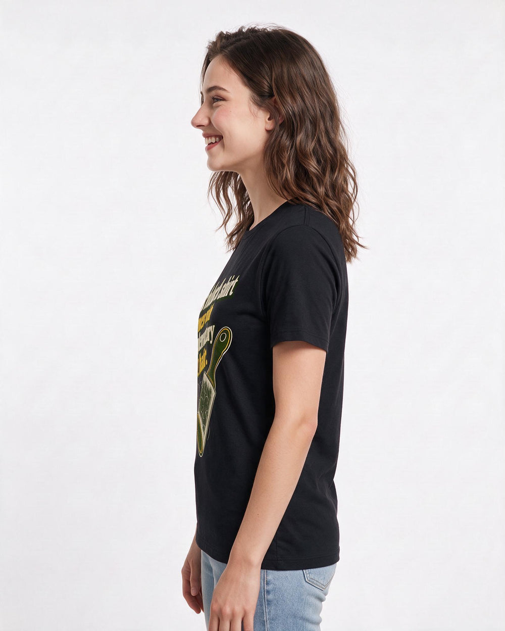Cat Lover Black T-Shirt for Women – Everyday Expression Graphic Tee product image 2