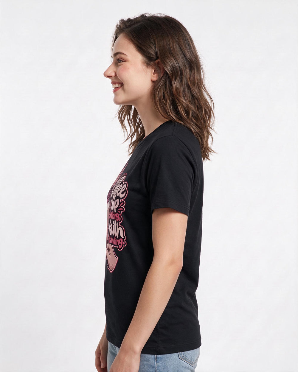 Christian Faith Black T-Shirt for Women – Everyday Expression Graphic Tee product image 2