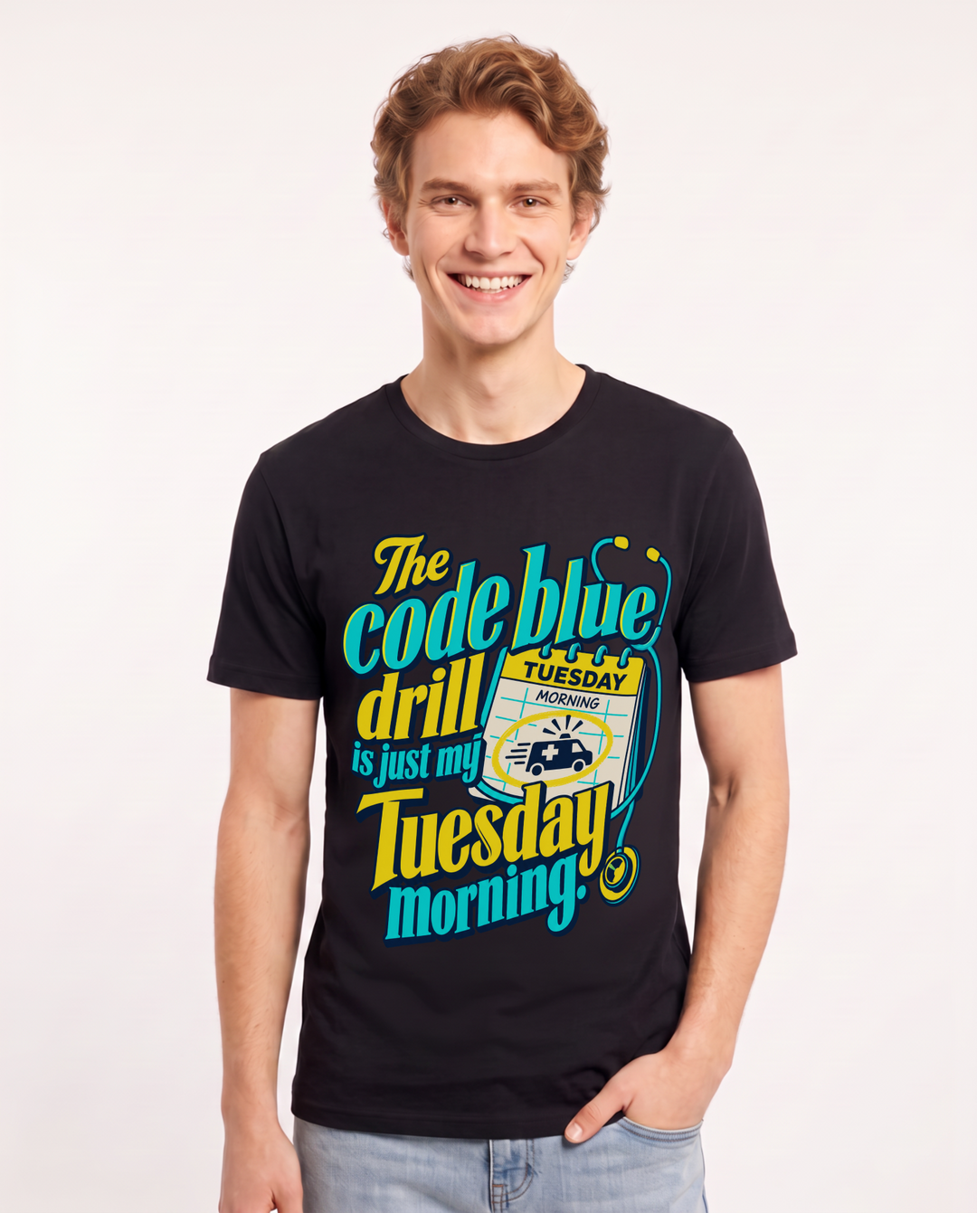 Nurse Black T-Shirt for Men – Nursing Life Graphic Tee product image 3
