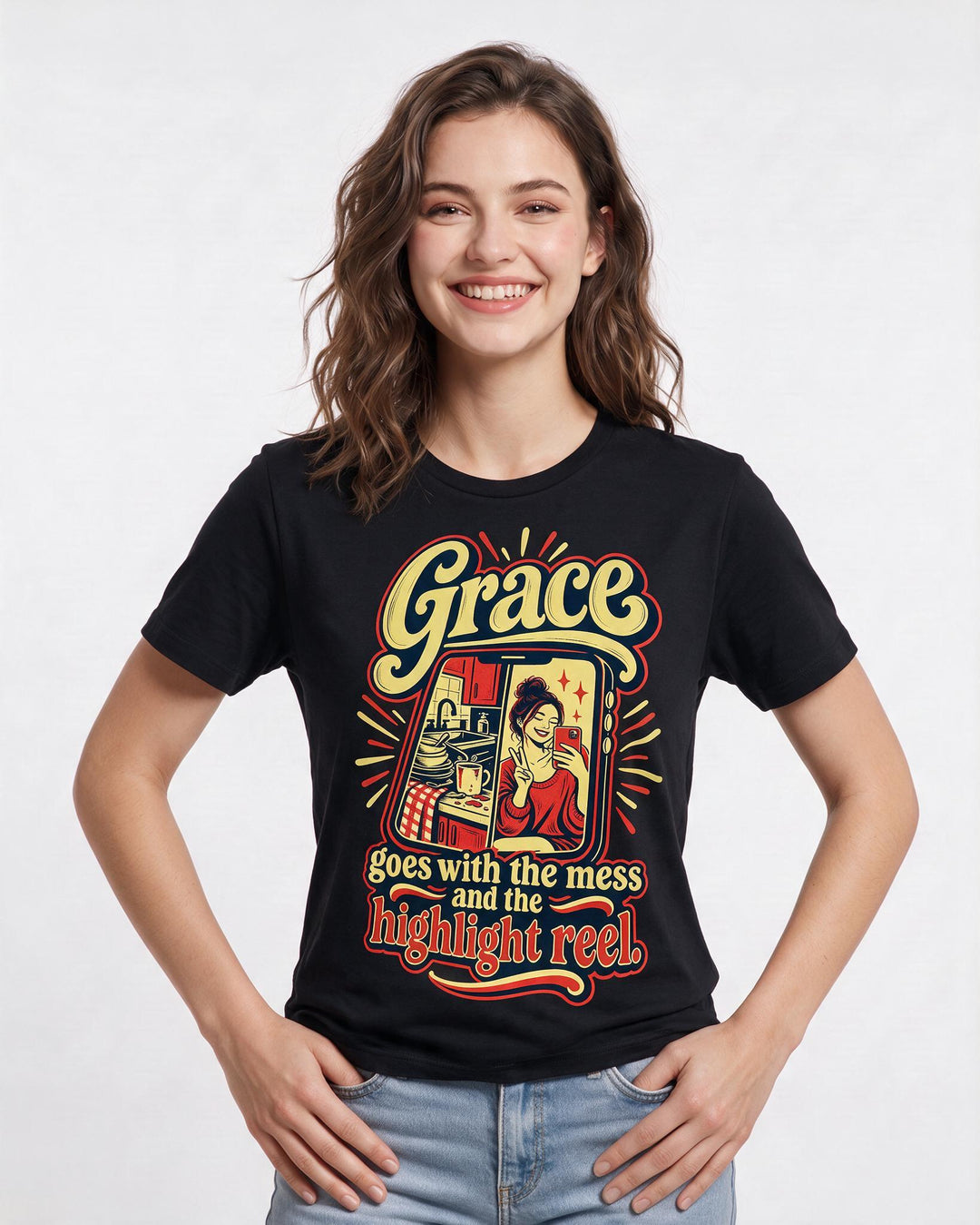 Christian Faith Black T-Shirt for Women – Everyday Expression Graphic Tee product image 1