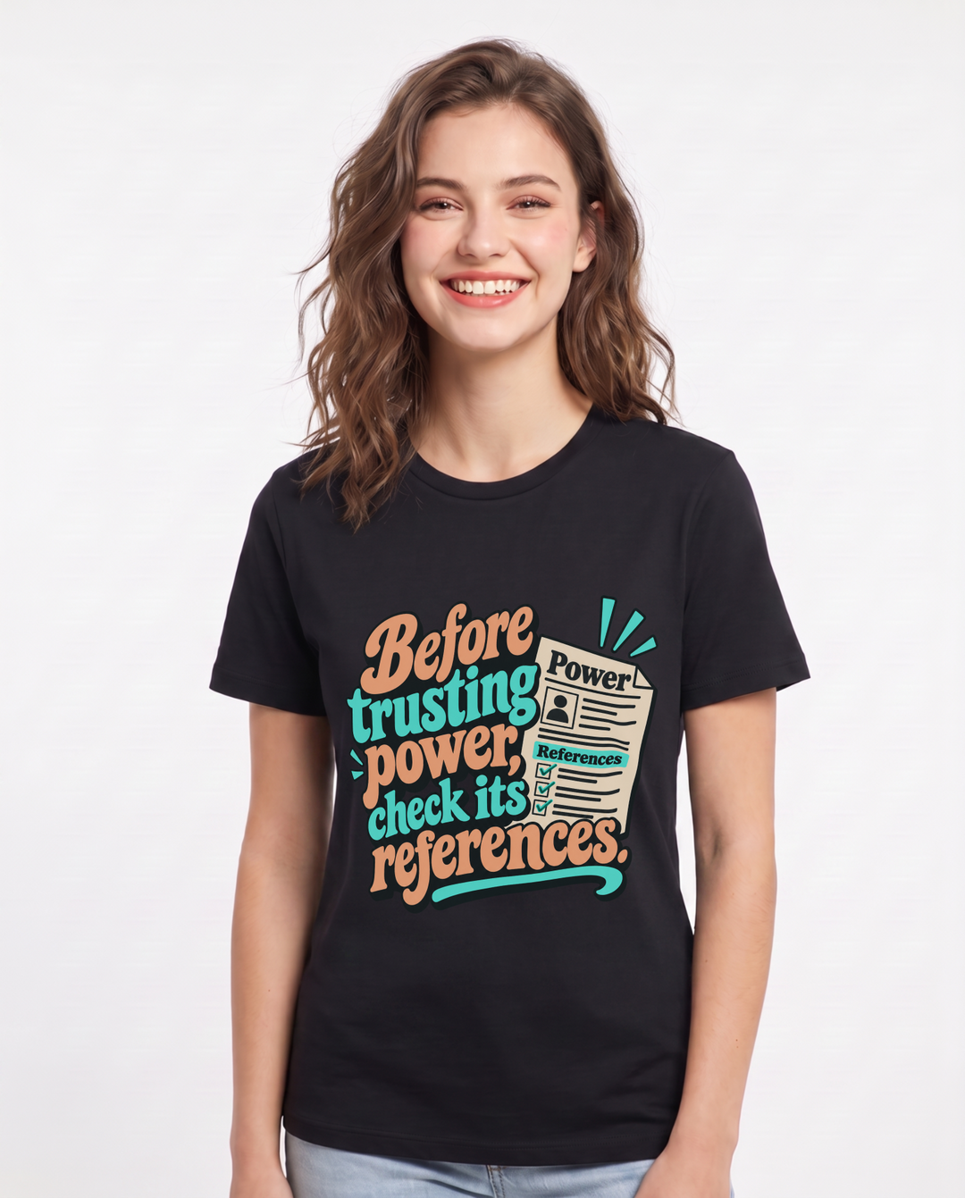 Political Statement Black T-Shirt for Women – Everyday Expression Graphic Tee product image 3
