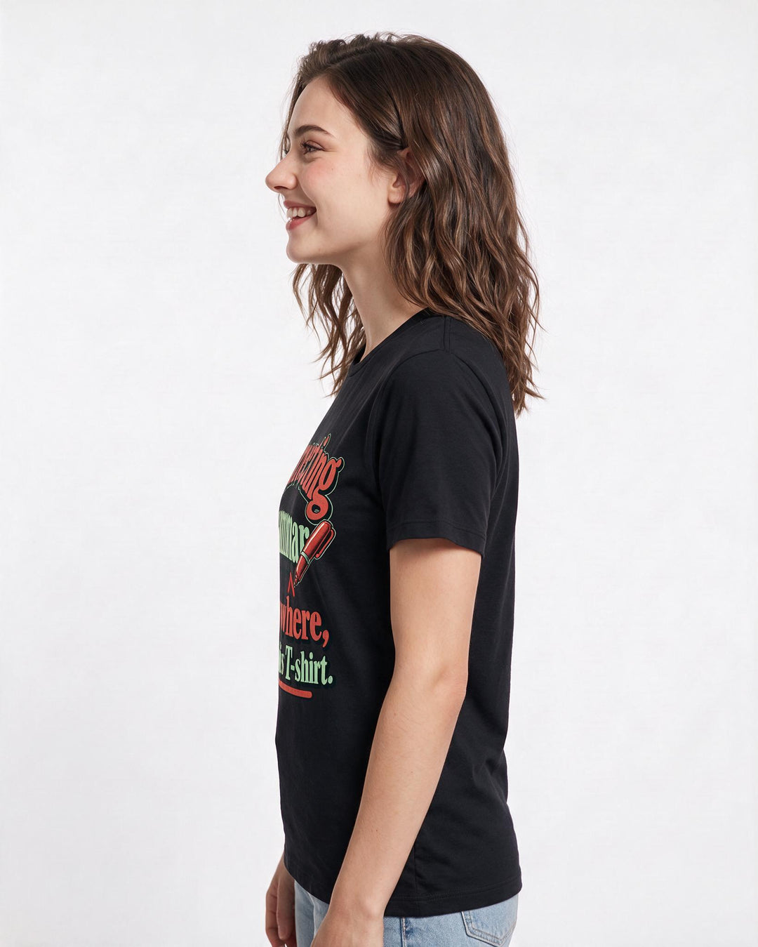 Teacher Black T-Shirt for Women – Everyday Expression Graphic Tee product image 2