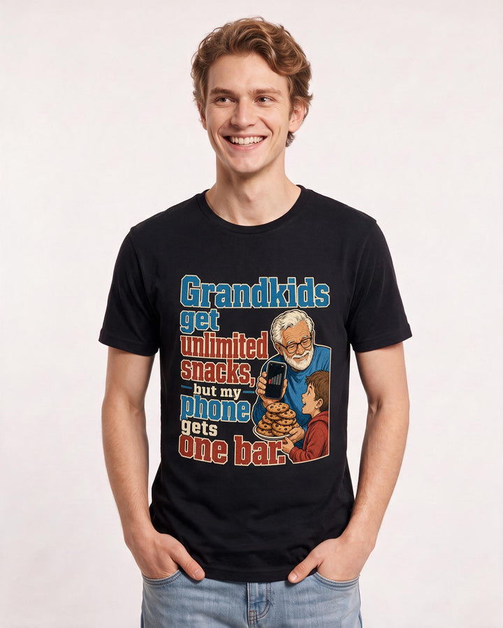 Grandparent Black T-Shirt for Men – Everyday Expression Graphic Tee product image 3