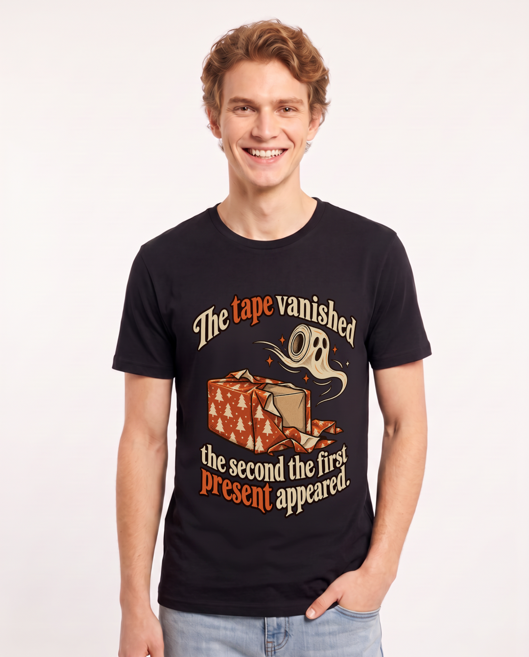 Christmas Black T-Shirt for Men – Holiday Theme Graphic Tee product image 3