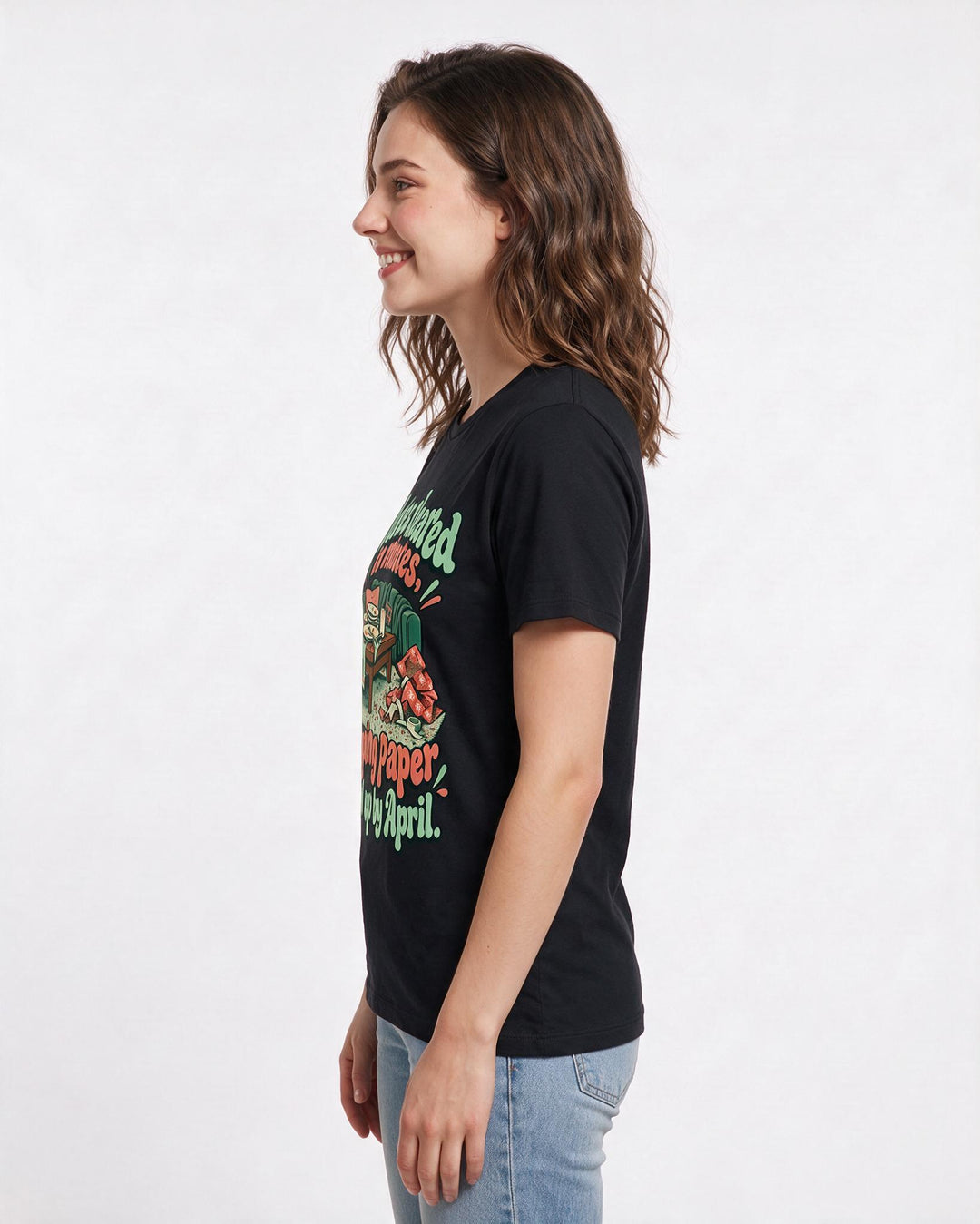 Christmas Black T-Shirt for Women – Holiday Theme Graphic Tee product image 2