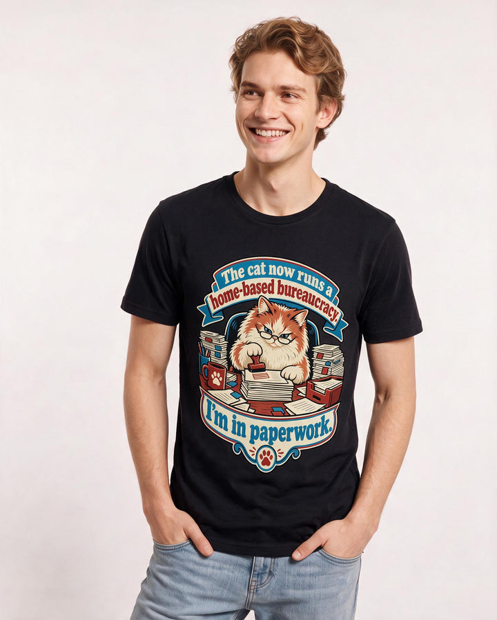 Cat Lover Black T-Shirt for Men – Everyday Expression Graphic Tee product image 1