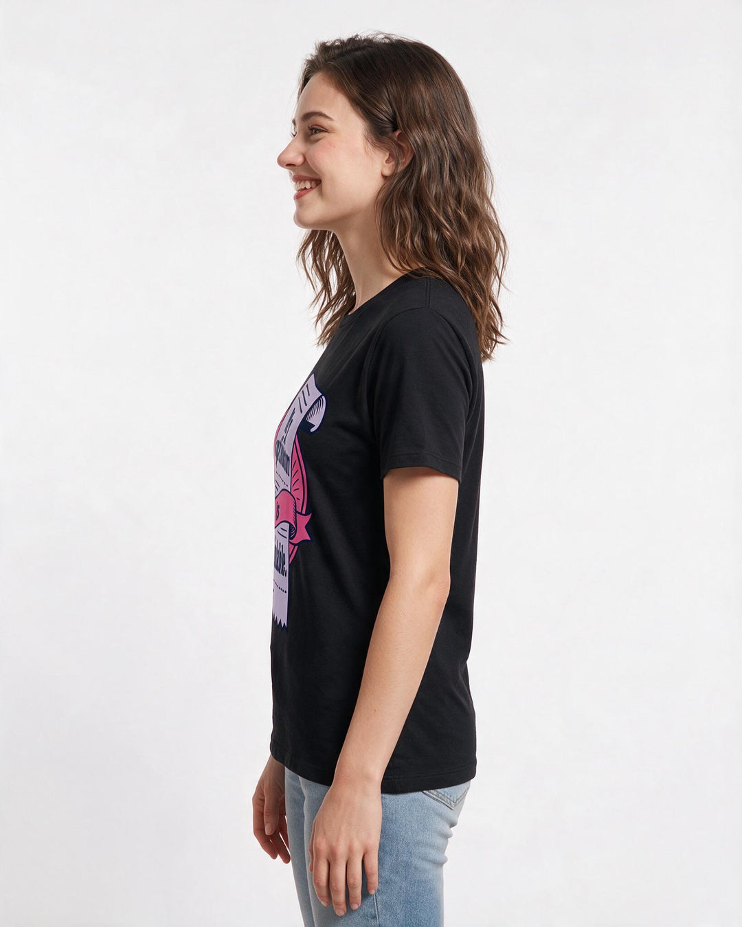 Political Statement Black T-Shirt for Women – Everyday Expression Graphic Tee product image 2