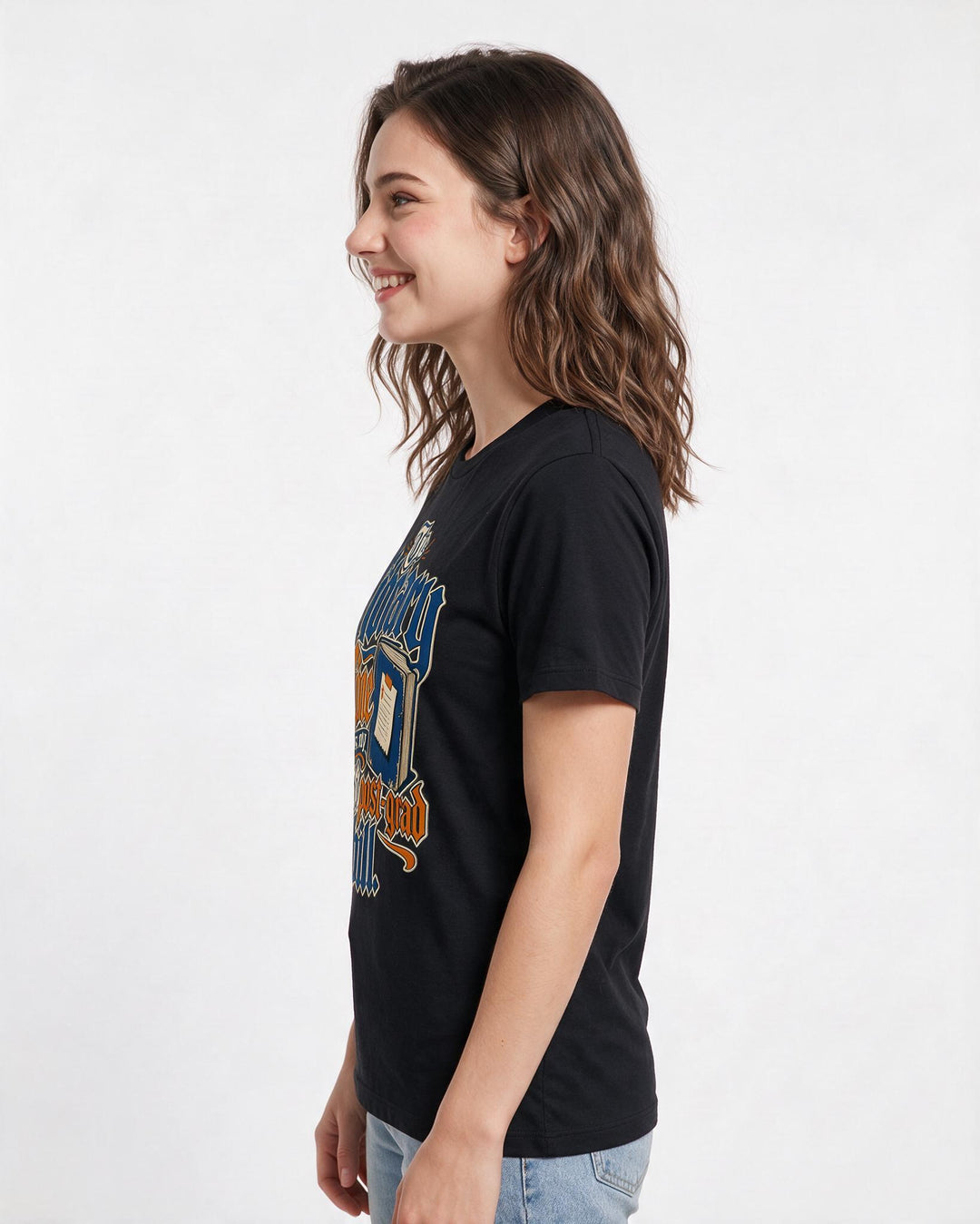 Graduation Black T-Shirt for Women – Everyday Expression Graphic Tee product image 2