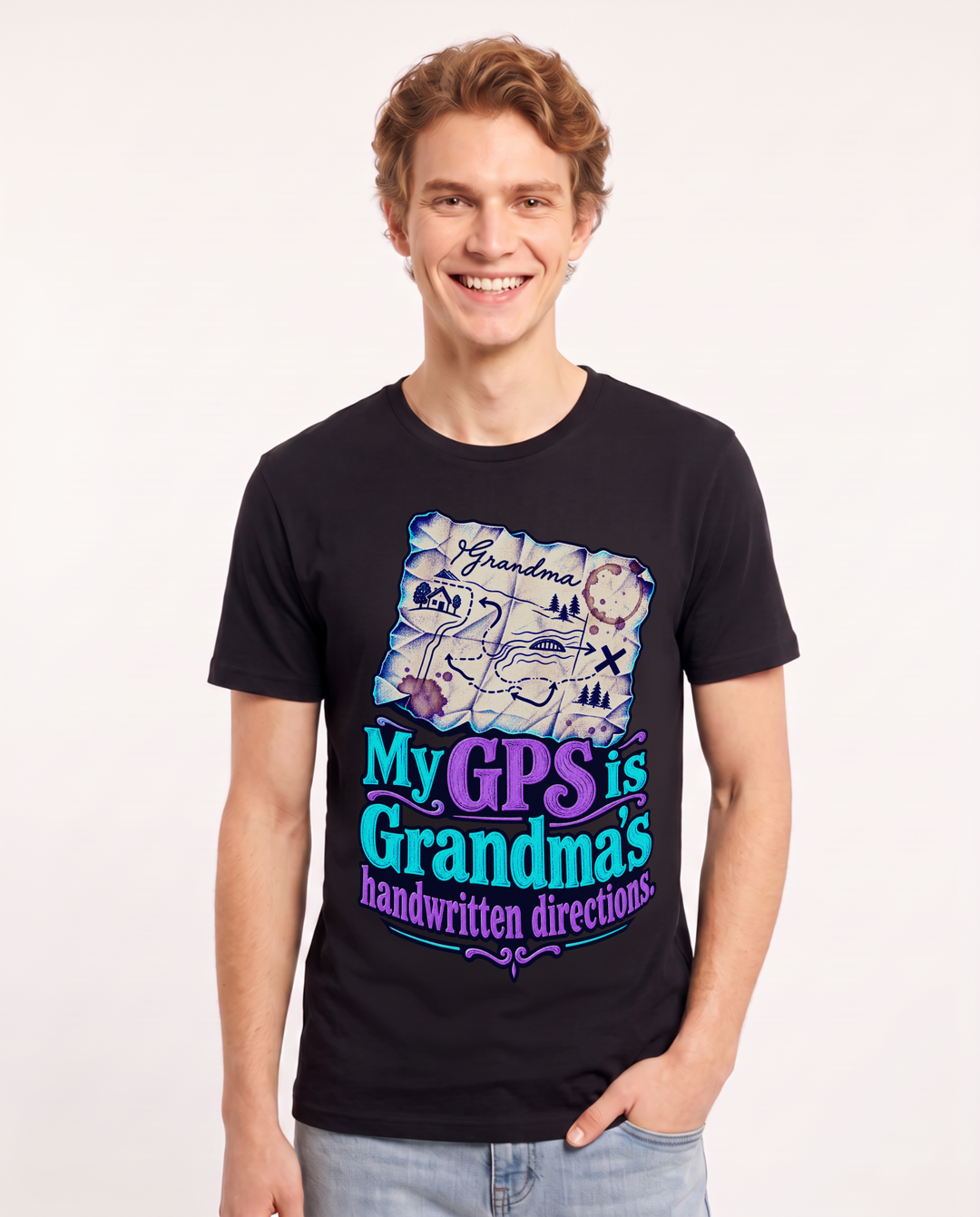 Grandparent Black T-Shirt for Men – Everyday Expression Graphic Tee product image 3