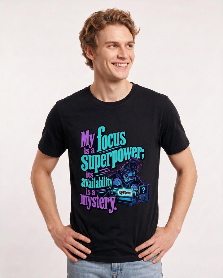 Neurodiversity Black T-Shirt for Men – Everyday Expression Graphic Tee product image 1