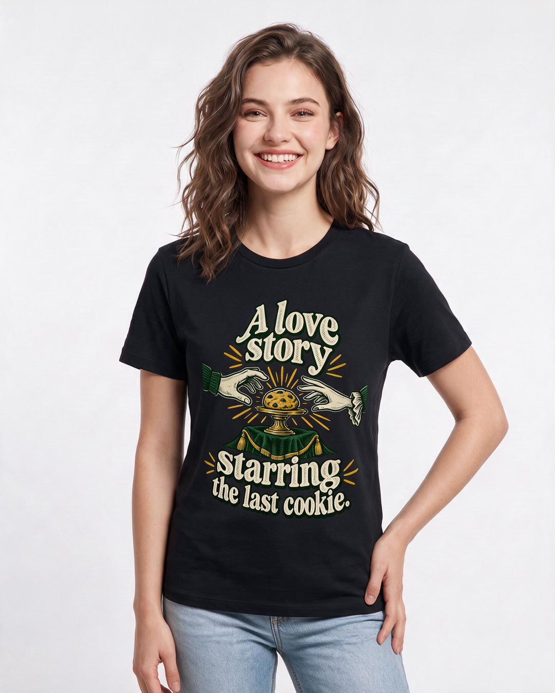 Couples Black T-Shirt for Women – Everyday Expression Graphic Tee product image 1