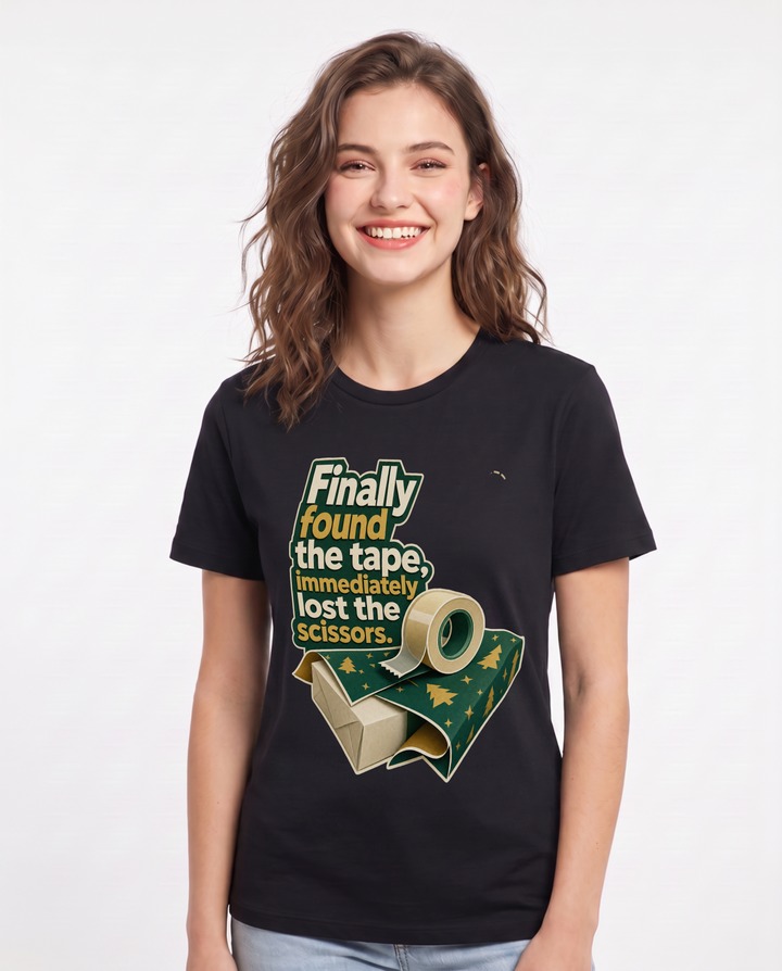 Christmas Black T-Shirt for Women – Holiday Theme Graphic Tee product image 3