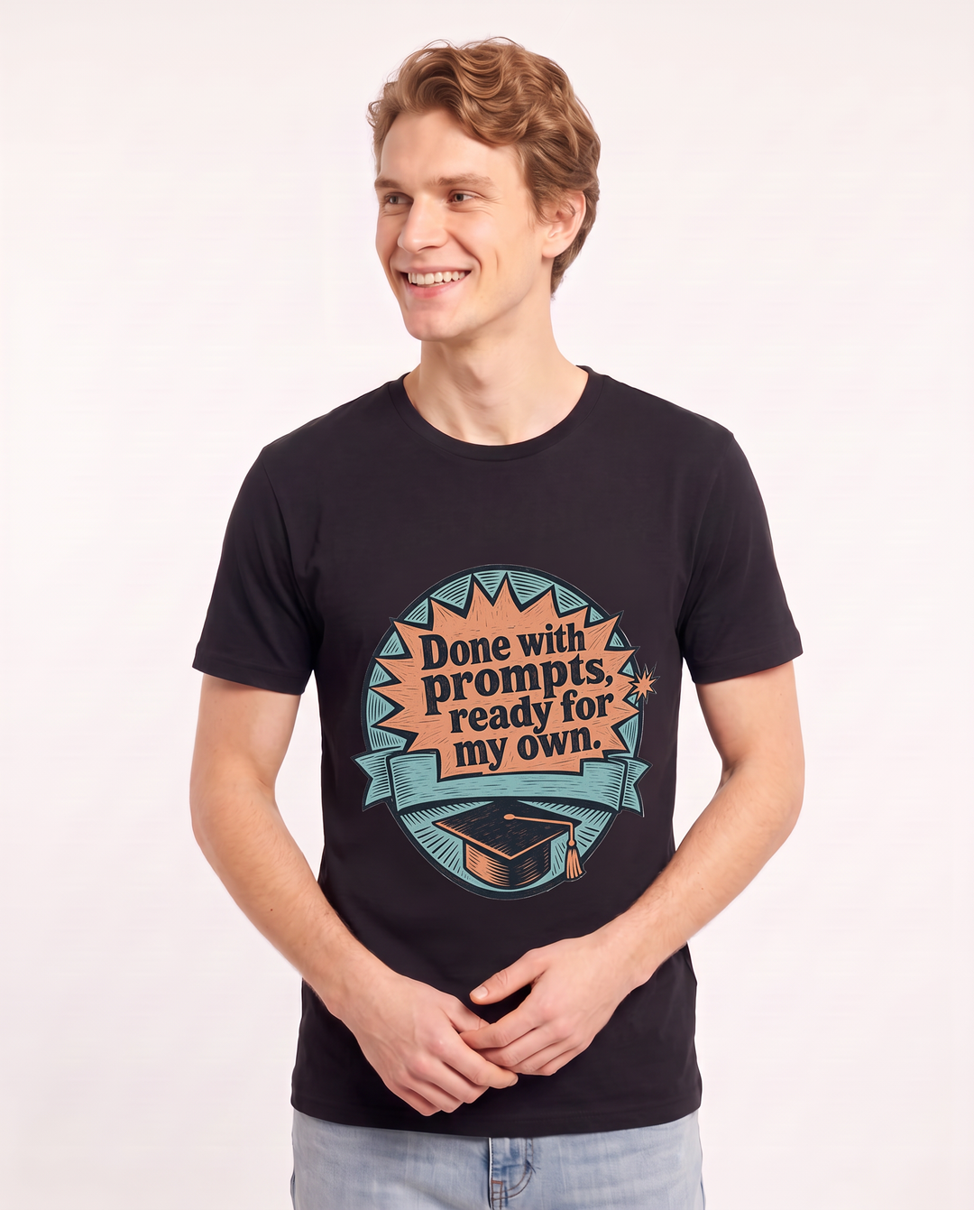 Graduation Gift Men's Black T-Shirt - Done with prompts, ready for my product image 3