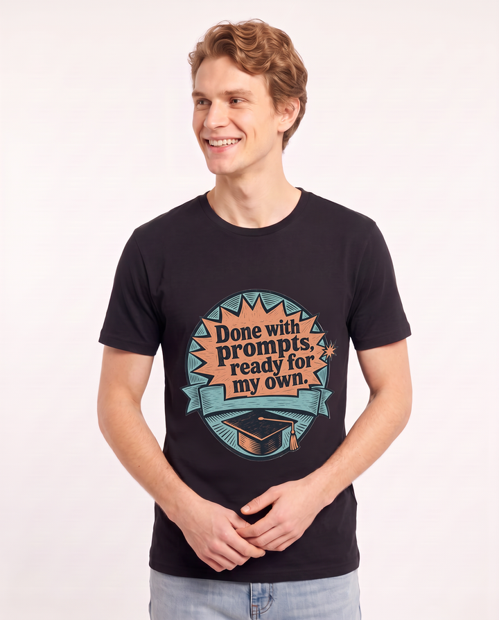 Graduation Gift Men's Black T-Shirt - Done with prompts, ready for my product image 3
