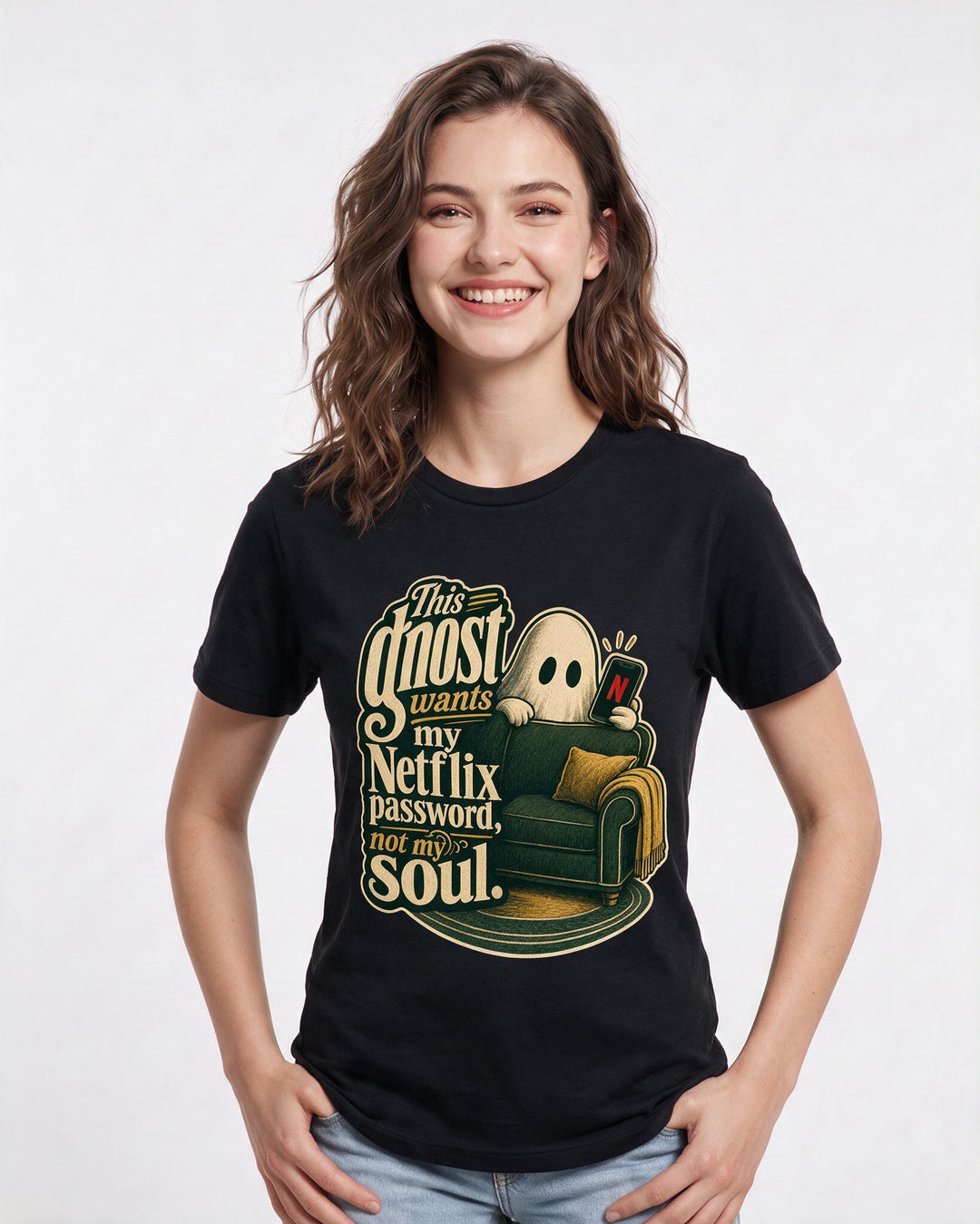 Halloween Black T-Shirt for Women – Halloween Theme Graphic Tee product image 1