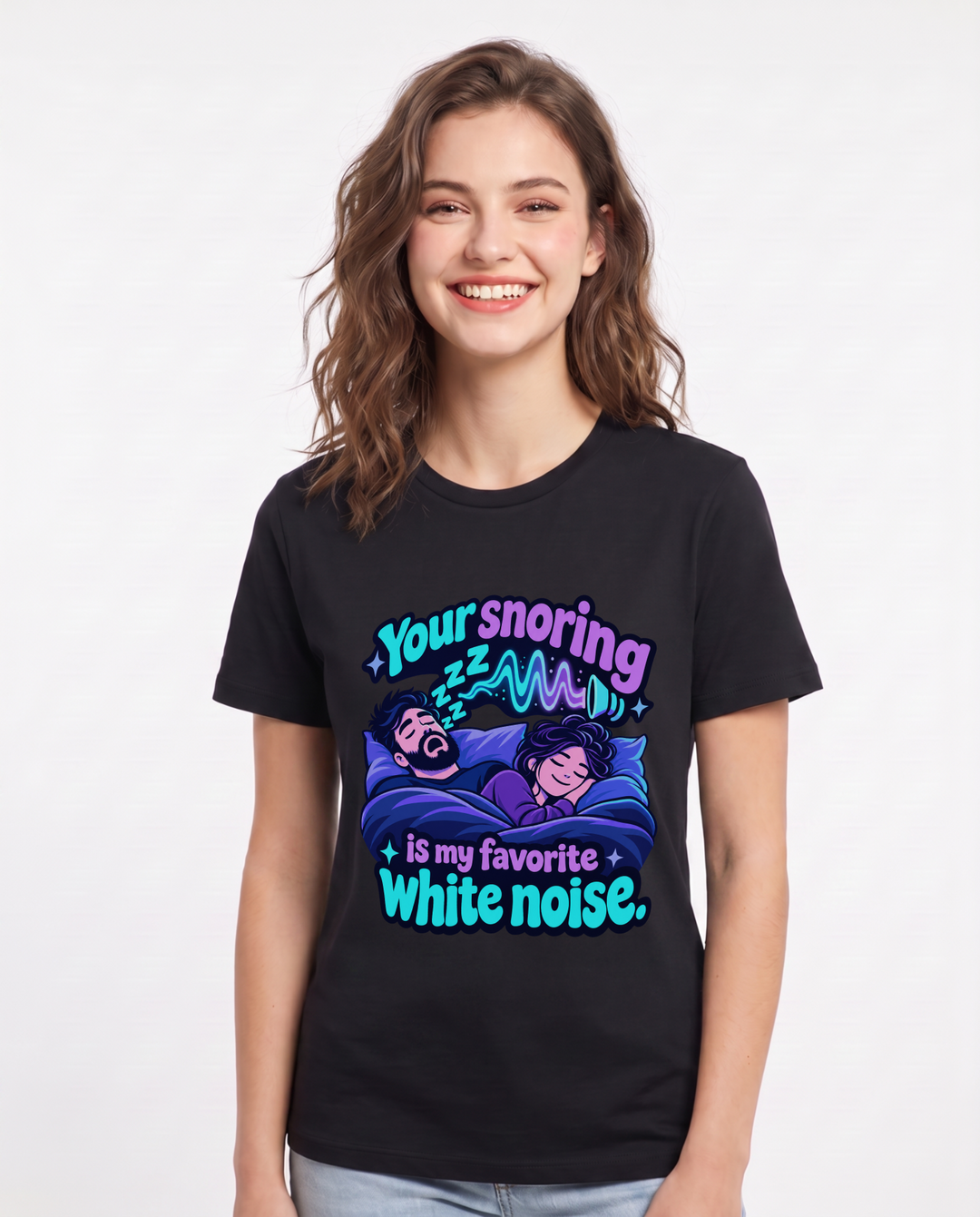 Couples Black T-Shirt for Women – Everyday Expression Graphic Tee product image 3