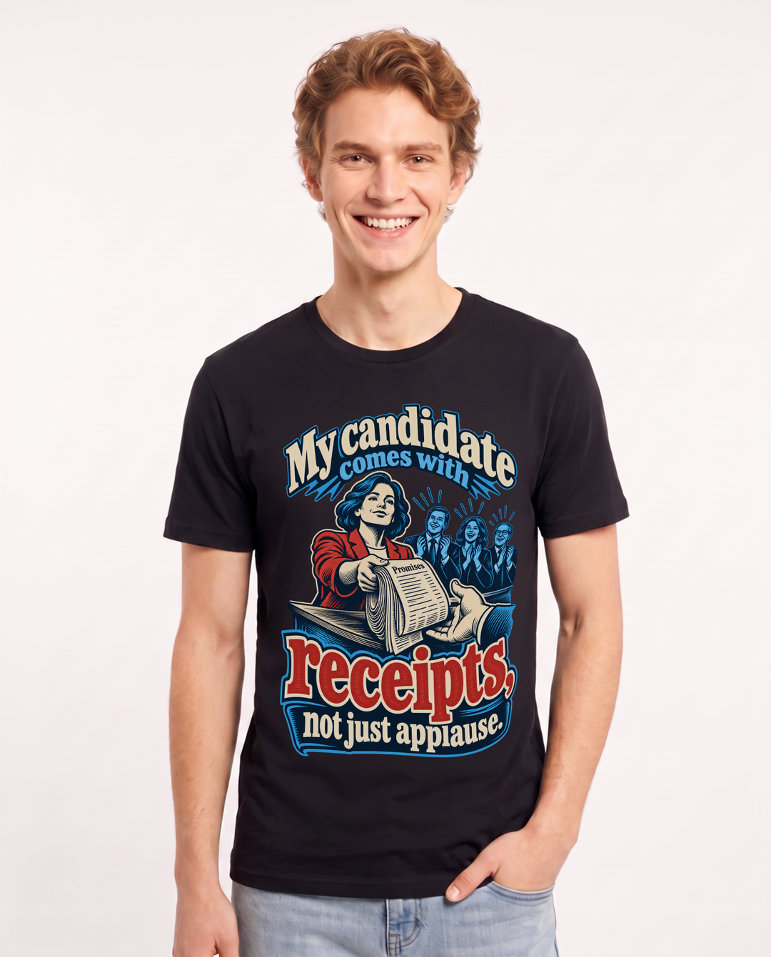 Political Statement Black T-Shirt for Men – Everyday Expression Graphic Tee product image 3